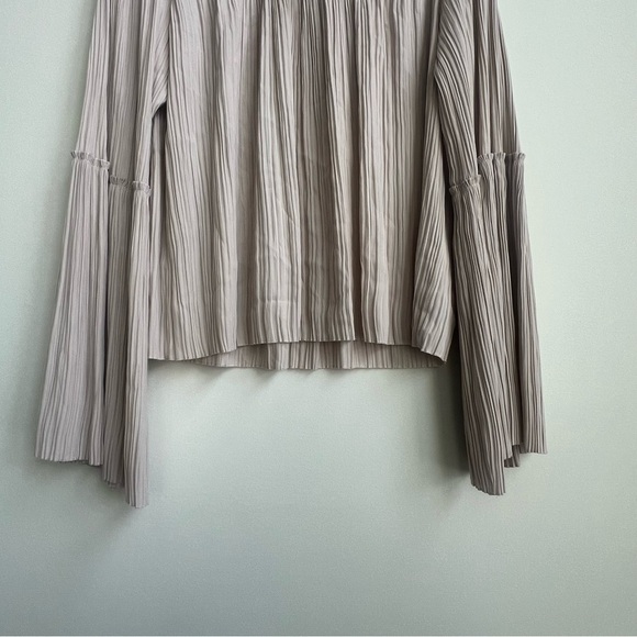 NWT A.L.C. Tessa Pleated Pullover Top Bell Sleeve Turtleneck Pink Tint Peasant - Picture 7 of 16